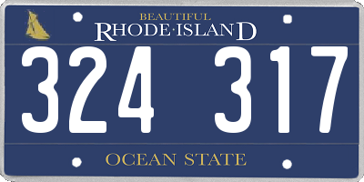 RI license plate 324317