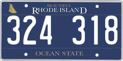 RI license plate 324318