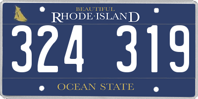 RI license plate 324319