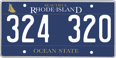 RI license plate 324320