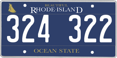RI license plate 324322