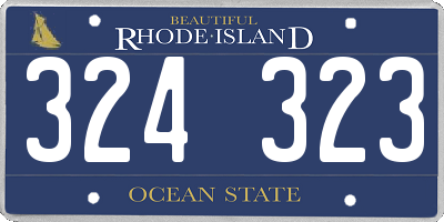 RI license plate 324323