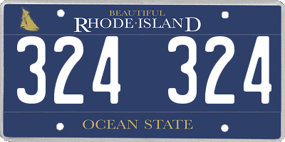 RI license plate 324324