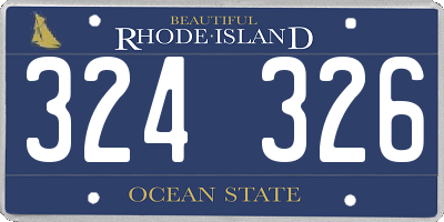 RI license plate 324326