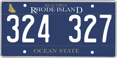 RI license plate 324327