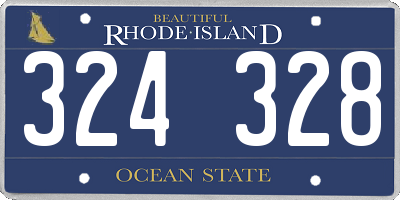 RI license plate 324328