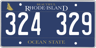 RI license plate 324329