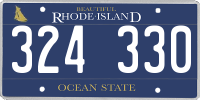 RI license plate 324330