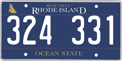 RI license plate 324331