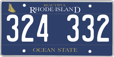 RI license plate 324332