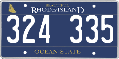 RI license plate 324335