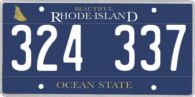 RI license plate 324337