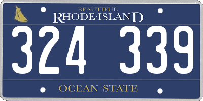 RI license plate 324339