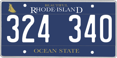 RI license plate 324340
