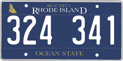 RI license plate 324341