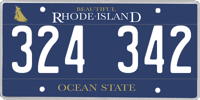 RI license plate 324342
