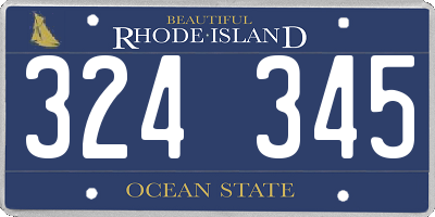 RI license plate 324345