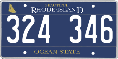 RI license plate 324346