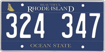 RI license plate 324347