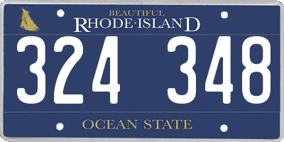 RI license plate 324348