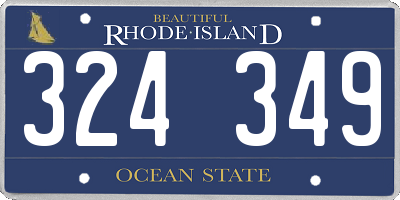 RI license plate 324349