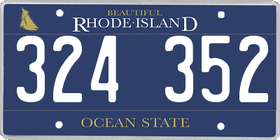 RI license plate 324352