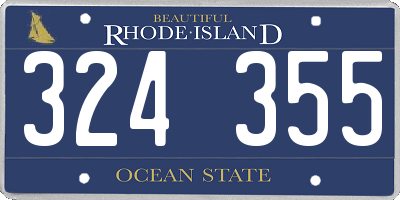 RI license plate 324355
