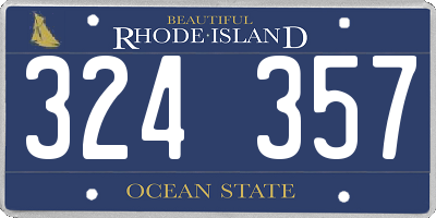 RI license plate 324357