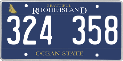 RI license plate 324358