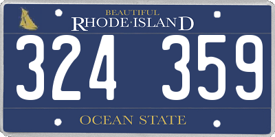 RI license plate 324359