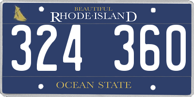 RI license plate 324360