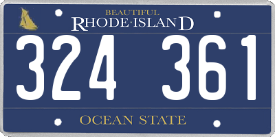RI license plate 324361