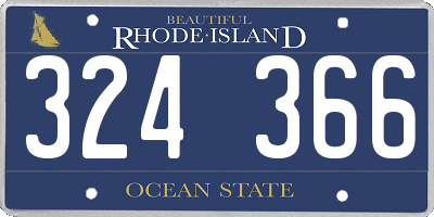 RI license plate 324366