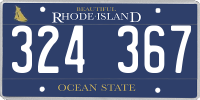 RI license plate 324367