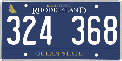 RI license plate 324368