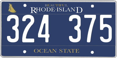 RI license plate 324375