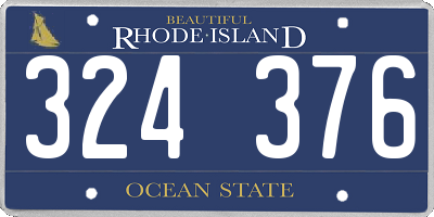 RI license plate 324376