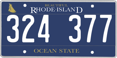 RI license plate 324377