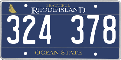 RI license plate 324378