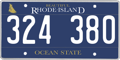 RI license plate 324380