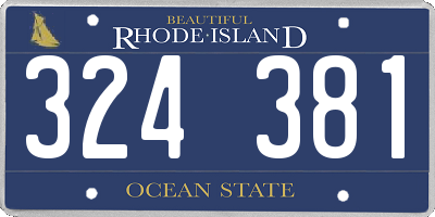 RI license plate 324381