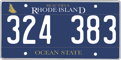 RI license plate 324383