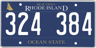 RI license plate 324384