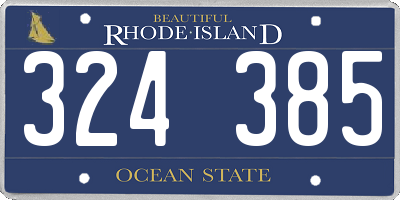 RI license plate 324385