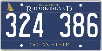 RI license plate 324386