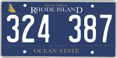 RI license plate 324387