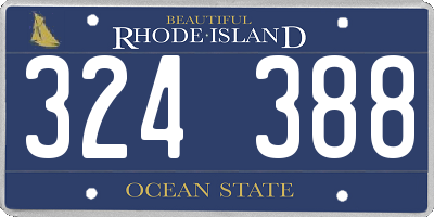 RI license plate 324388