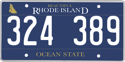 RI license plate 324389