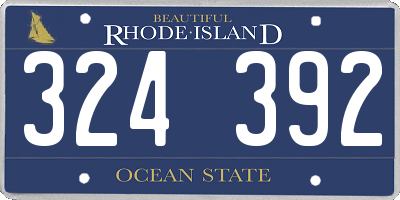 RI license plate 324392