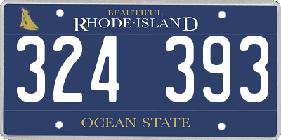 RI license plate 324393